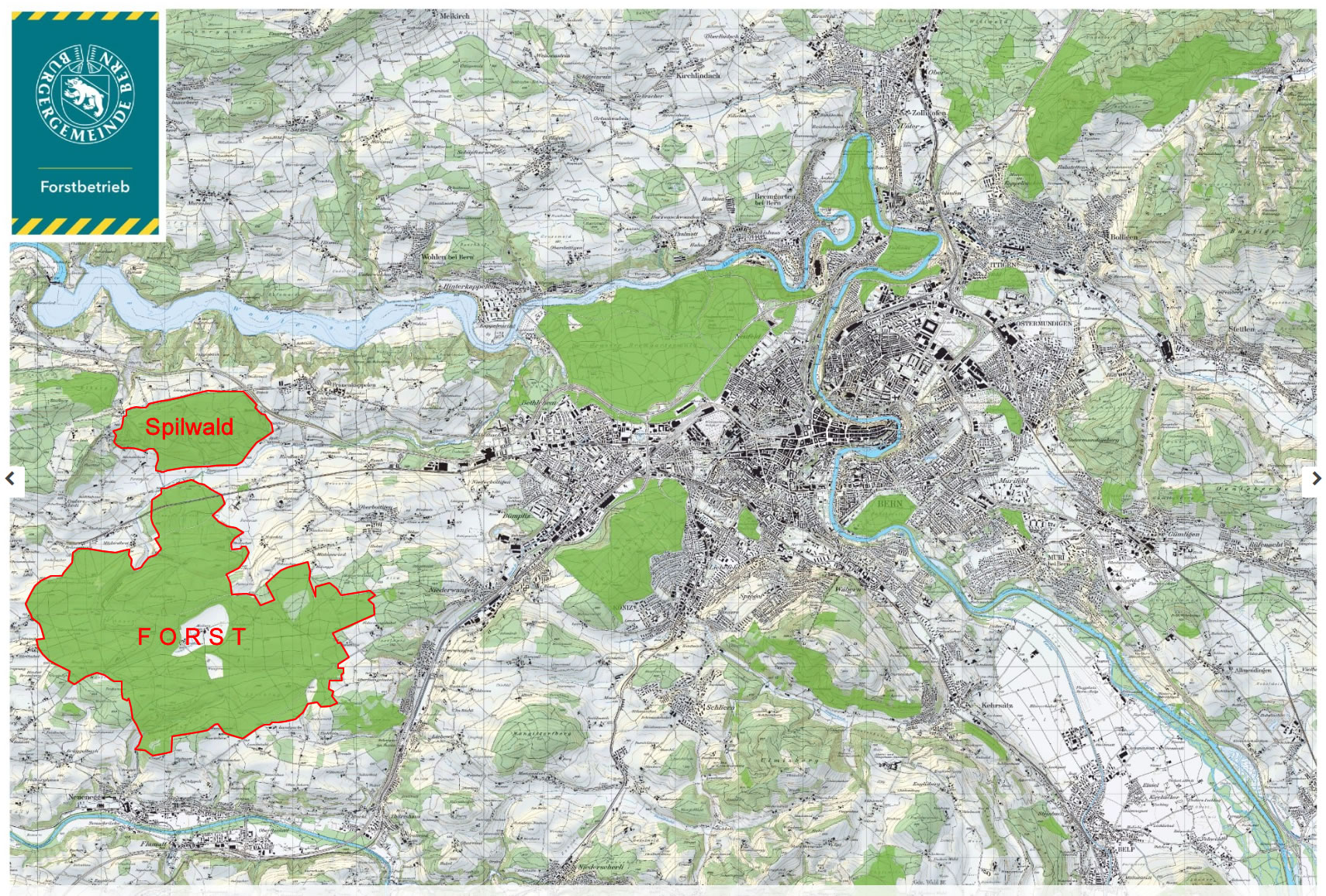 Karte Forst und Spilwald